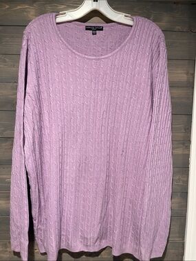 Carolyn Taylor womens Lilac Cable-Knit Sweater 2X